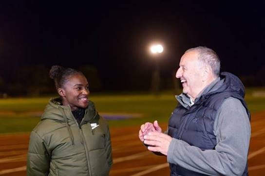 Dina Asher-Smith and John Blackie