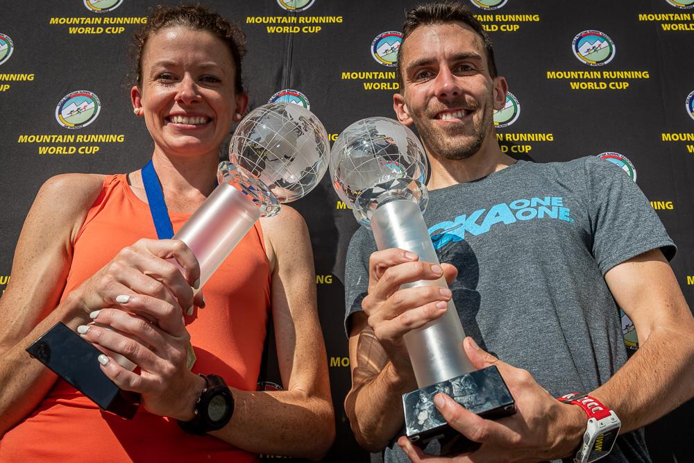 Sarah McCormack and Andrew Douglas presented World Cup trophies