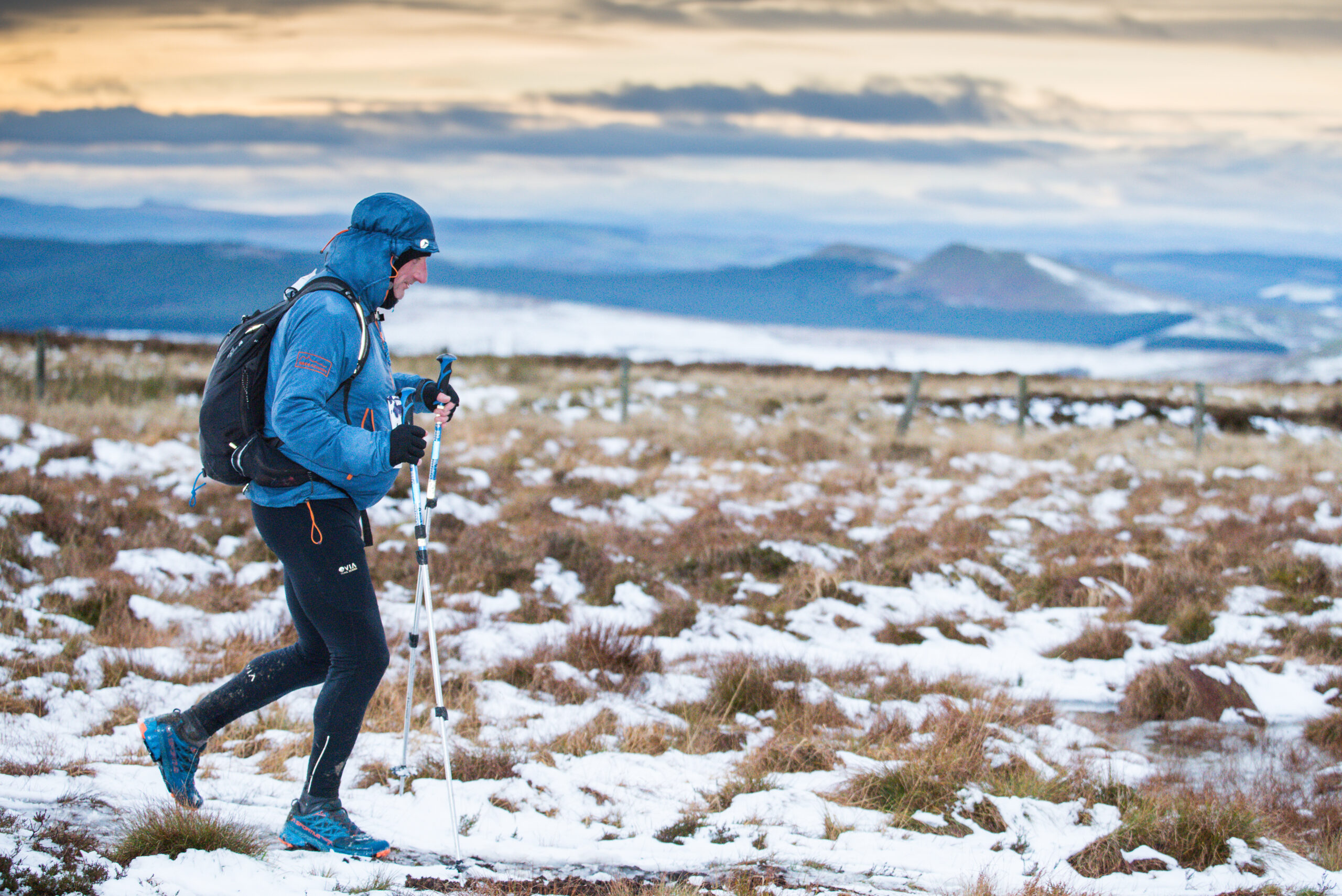 Runner on frozen Cheviots