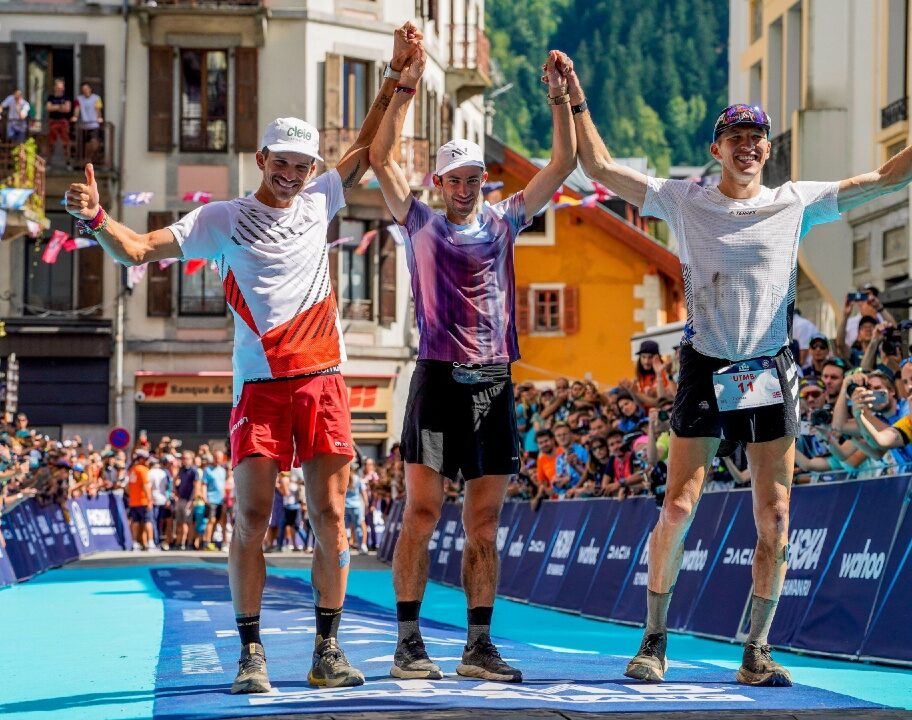 Kilian Jornet Mathieu Blanchard Tom Evans UTMB 2022 copyright UTMB