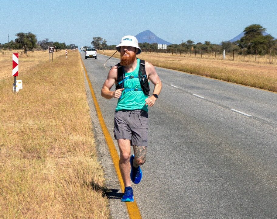 Russ Cook, known as the 'Hardest Geezer', on his run across Africa