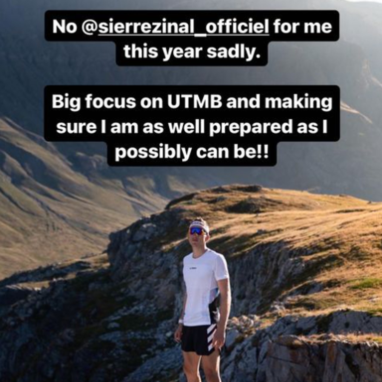 Tom Evans announcing he is dropping out of Sierre-Zinal 2023.