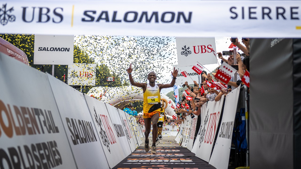 Philemon Kiriago wins the men's race at the 2023 Sierre-Zinal