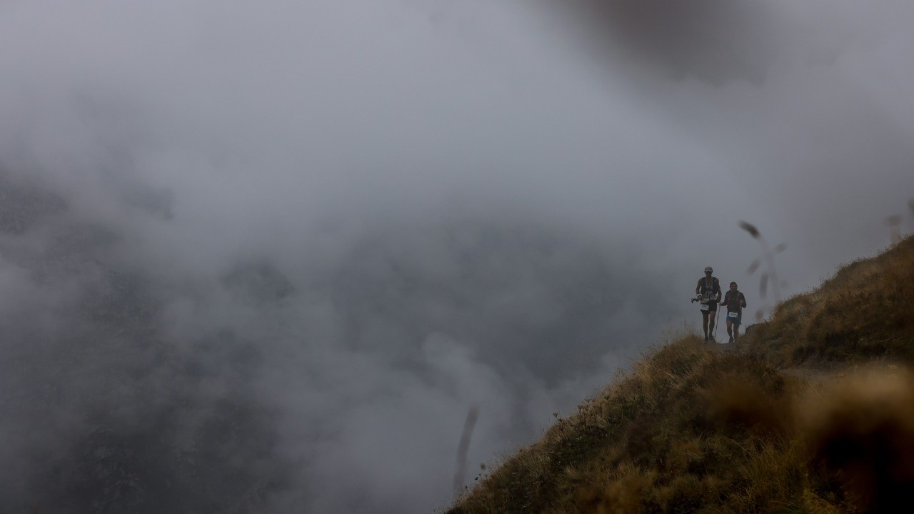 Runners climb into the clouds at the 2022 UTMB