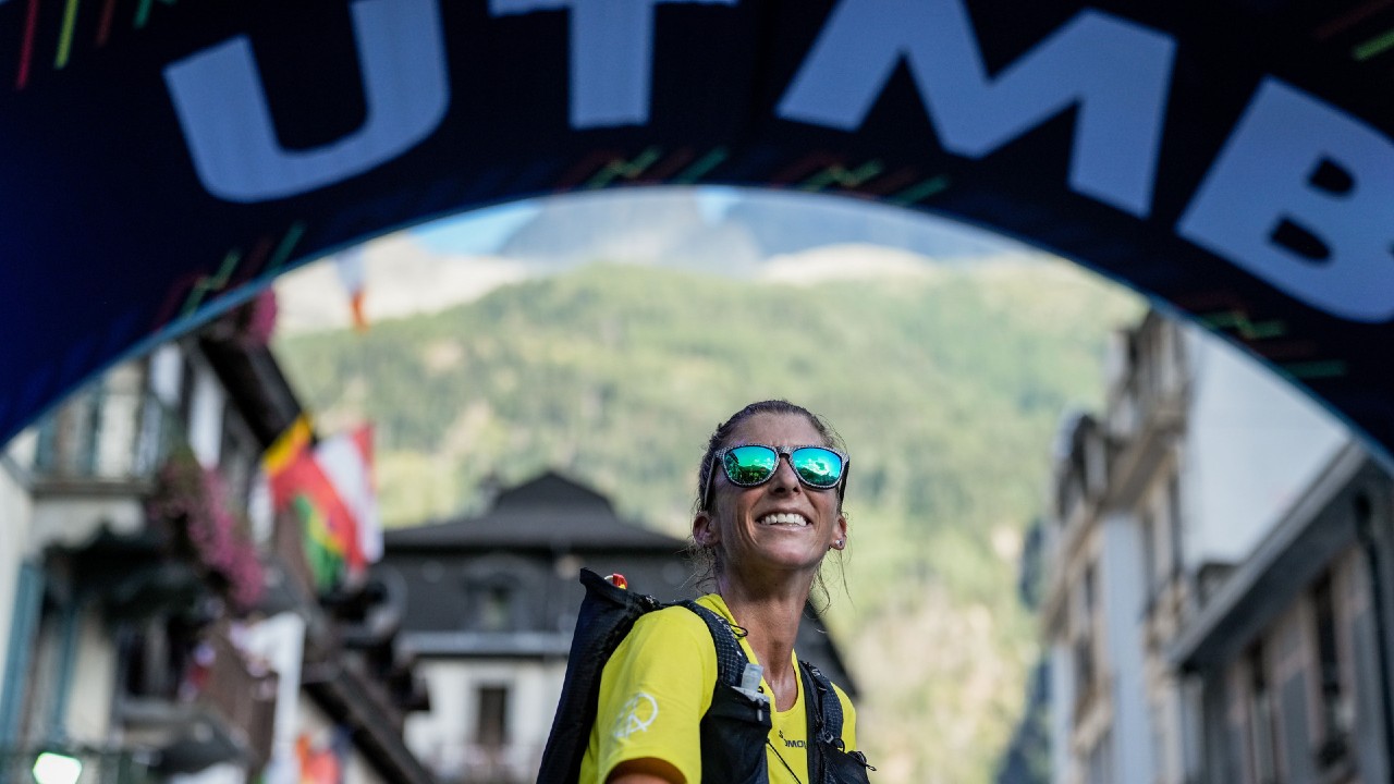 Courtney Dauwalter after winning UTMB 2023.