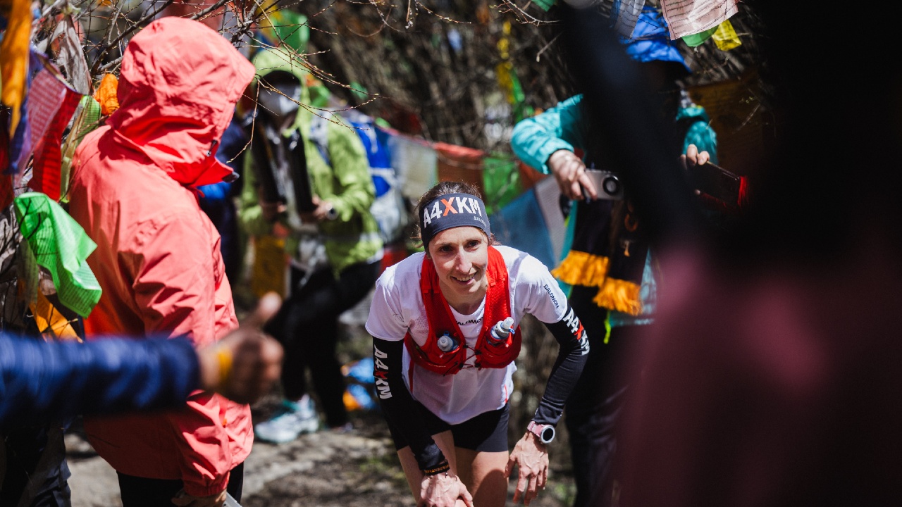 Action shot Four Sisters Mountain Trail 2024 GTWS [Photo credit: Golden Trail World Series | Four Sisters Mountain Trail | Colin Olivero]
