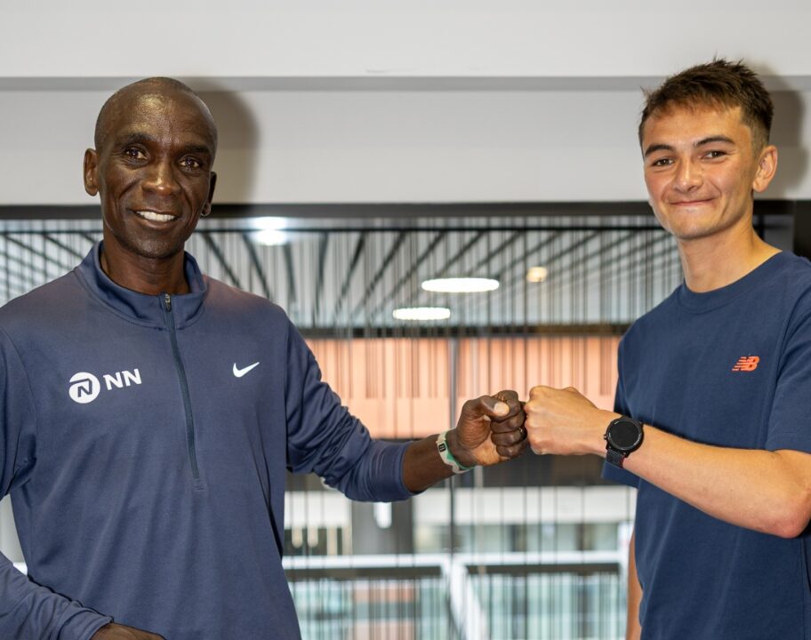 Alex Yee Eliud Kipchoge Coros meeting post London Marathon 2 photo credit COROS