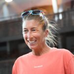 Courtney Dauwalter collects bib Lavaredo 2025 by UTMB