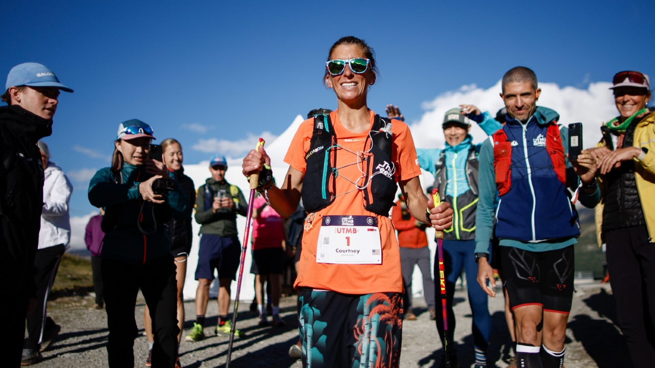 Courtney Dauwalter UTMB battle 2025 still smiling