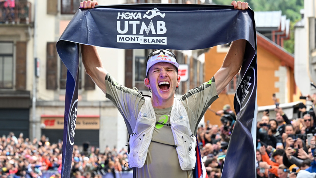 Tom Evans joy UTMB finish line 2025