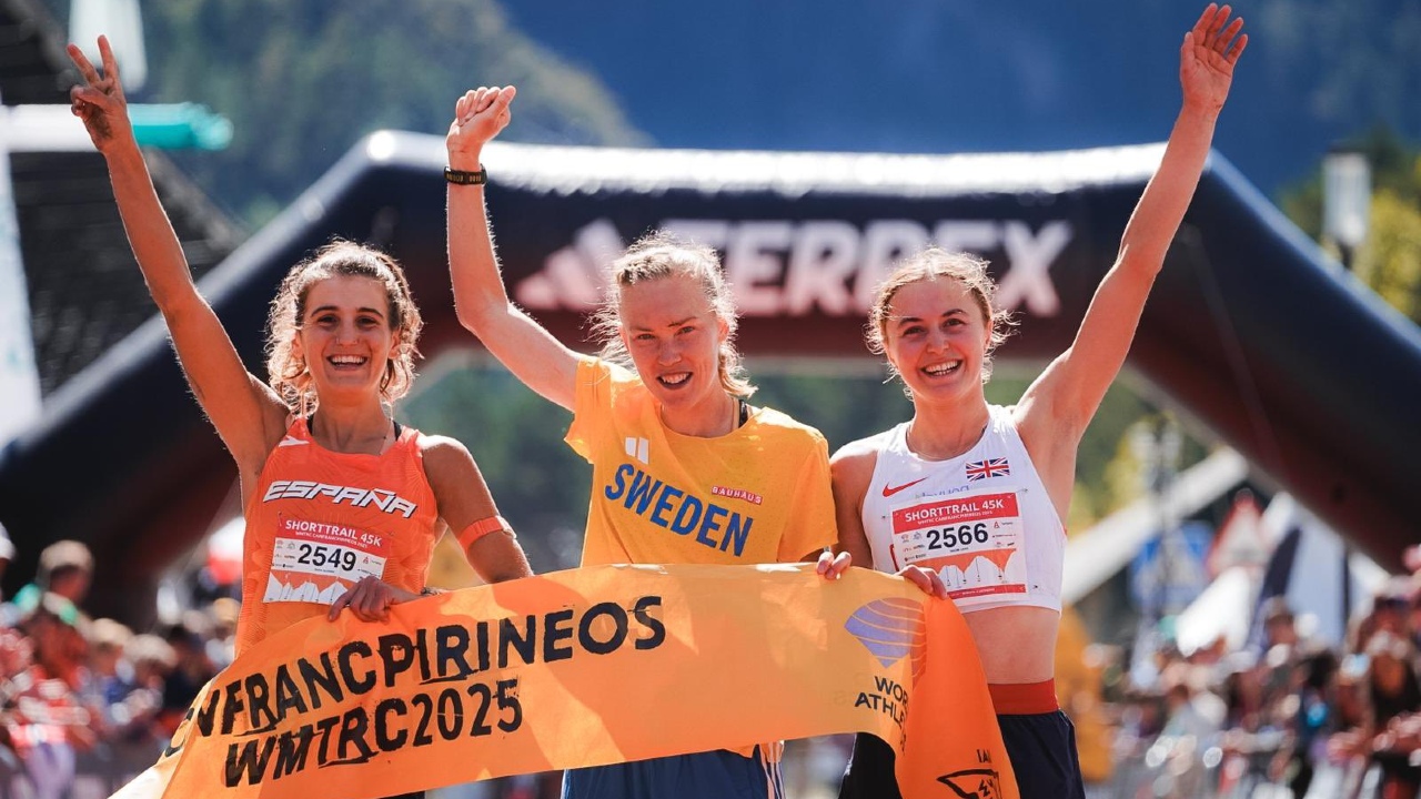 Trail World Championship 2025 women podium Alexandersson Alonso Lang