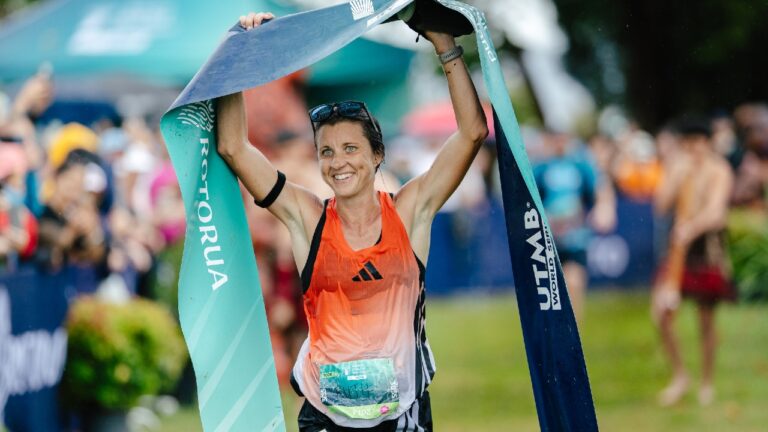 Ruth Croft wins her fourth T102 title at the Tarawera Ultra-Trail by UTMB. Photo - Graeme Murray