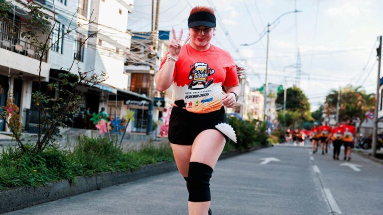 beginner runner with overweight body type starting jogging routine safely outdoors