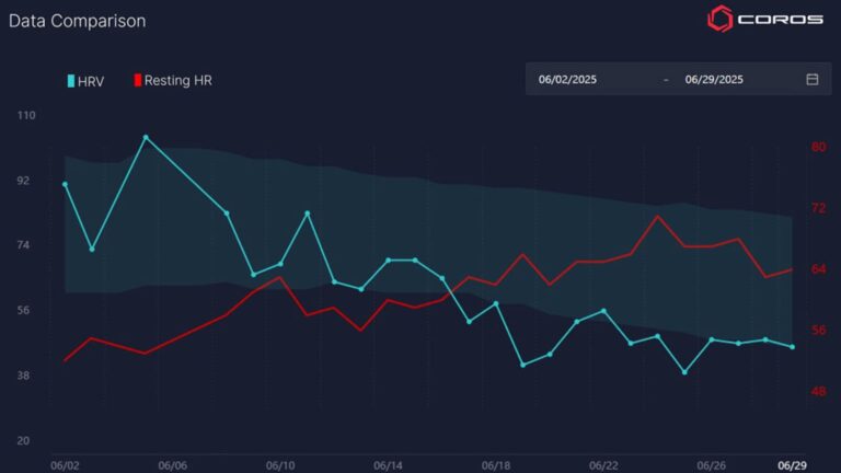 distance runner analyzing running data while considering recovery and perceived effort