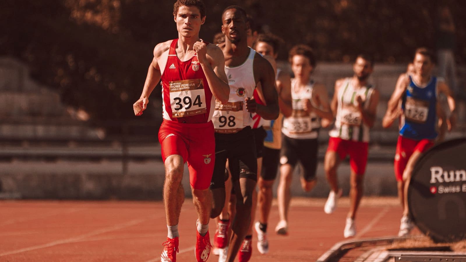 Long-distance runner slowing down from fatigue after maintaining an unsustainable pace during the early stages of a race.
