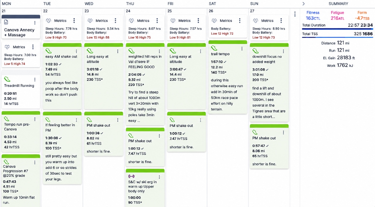 Ruth Croft TrainingPeaks chart 2025