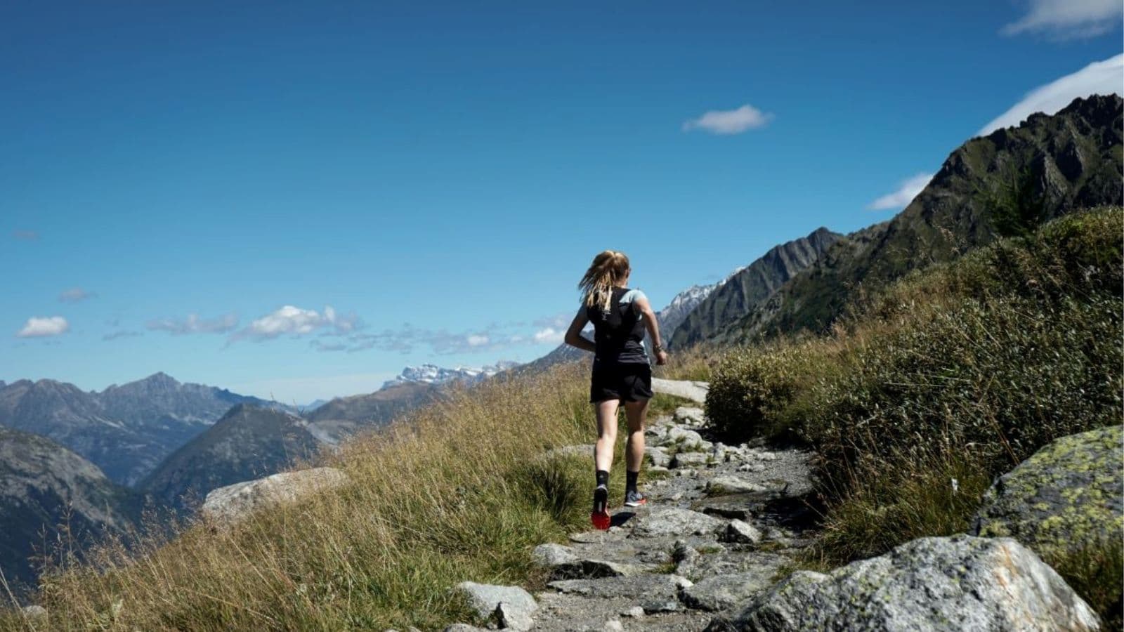 Trail runner completing an easy morning session as the first workout of a twice-a-day running schedule.